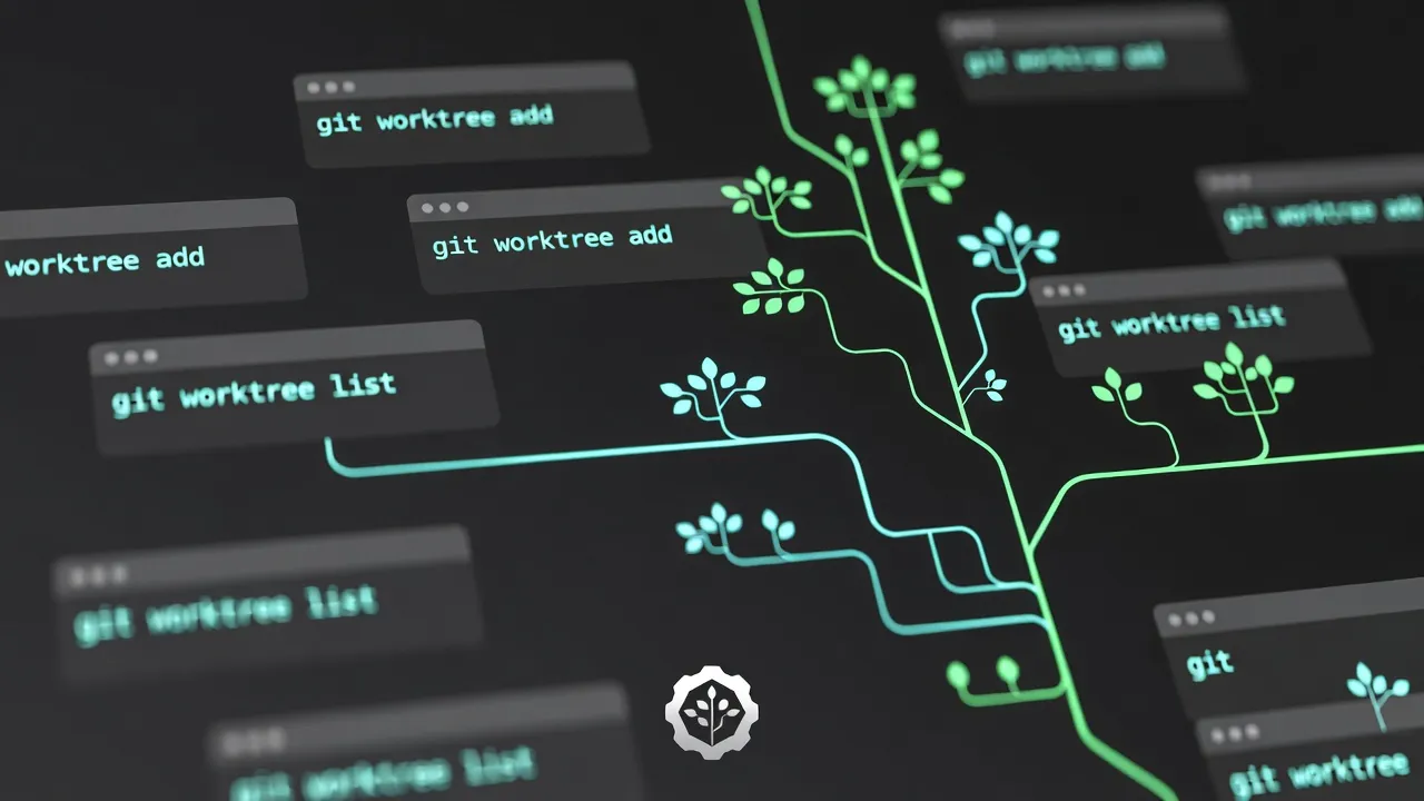 Terminal showing multiple git worktrees